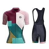 UGLY FROG FBAnv24Hu Damen Radtrikot Set Radtrikot Kurzarm + Radhose mit 20D Sitzpolster MTB Fahrradbekleidung