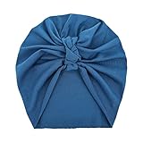 Bowknot geknotet Mädchen Baby Turban Kleinkind Elastics Mütze Mütze Säugling gestrickt solide Babypflege Sommermützen (A, One Size)