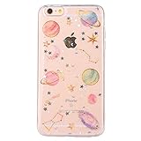 Mo-Beauty Kompatibel mit iPhone 6 Plus/iPhone 6S Plus Hülle + Panzerglas Schutzfolie,Weich Silikon Handyhülle Lieblich Kreativ Muster Schlank TPU Bumper Handytasche Flexible Schutzhülle (Star)