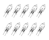 ShuoHui 10x G4 Halogenlampen 10W 12V Dimmbare Bi-Pin-Basis Klare Kapsel Warmweiß Dimmbar Glühbirne Lampe (watts, 10)