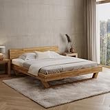 skølm Nornir Massivholzbett 180x200 cm – Bettrahmen aus Massivholz Eiche geölt – hochwertiges Holzbett mit Kufen Bettbeinen – Bettgestell mit 1 Strebe als Bettkopf – geeignet als Doppelbett