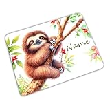 Vesperbrettchen mit Name/Frühstücksbrettchen Brotzeitbrettchen Schneidebrettchen mit Motiv und Personalisierung/Kinder/Vesperbrett Brotzeitbrett Frühstücksbrett Schneidebrett (Faultier)