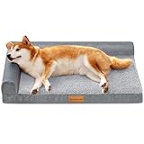 Patas Lague Orthopädisches Hundebett für mittelgroße Hunde, 76,2 x 50,8 cm, Hellgrau