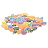 Uonlytech Selbstgemacht Keramik Mosaik Steine 100g Bunte Fliesen 2cm Untersetzer Bastelset für Bilderrahmen Gartenmöbel Dekoration Zufällige Farbe