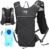 Leichter Laufrucksack,Laufweste Telefonhalterung,Trinkrucksack,Marathon Läufer Rucksack,für Radfahren Wandern Skifahren, mit 2L Trinkblase (mit 2L Trinkblase)