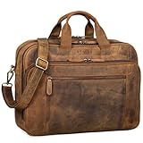 STILORD Herren-Businesstasche aus Leder braun - große 15,6 Zoll Laptoptasche - Männer-Aktentasche - Vintage Umhängetasche aus Rindsleder 'Nelson'
