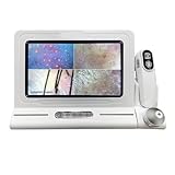 Digitaler Haut- und Haaranalysator – 27,9 cm LCD-Mikroskop-Lupe, 50-fach 200-facher professioneller Detektor für Mitesser, Follikel und Feuchtigkeitstests der Kopfhaut