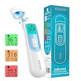 ELERA Ohrthermometer, Baby Fieberthermometer Ohne Kontakt mit 4 Messmodi, Digital, Lautlose Funktion, Schnelle Messung in 1 Sekunde, Präzise und Einfach zu Bedienen