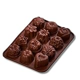 3 Pagen® Mini Muffinform für 12 Stück, Silikonform für kleine Cupcakes, Muffin Backform antihaft, Muffinförmchen Blume, Herz, Antihaft-Silikon-Backform, Schokoladenform, Pralinenform Silikon