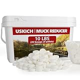 Schmutzreduzierer, natürlicher Teichschlammentferner, 4,5 kg (20 Messlöffel), Teichtabletten, Leckerbissen für Teiche und Seen, Wassergarten, Brunnen-Geruchskontrolle, sicher für Fische,