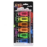 Kinderschminke Set, 6 Farben Neon UV Schminkfarben, Waschbar Face Paint Bodypaint Schminkset, Gesichtsfarben Körperfarbe mit 4 Pinsel, 63 Aufkleber 14ml