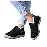 unilarinna Winter Warmes Wasser- Samt Short- Schneestiefel Damen Flache Damenstiefel Herren Flacher Boden wasserdicht und Plüsch isoliert Kurze 40-45 rutschfeste Wanderschuhe Gefüttert Winterschuhe