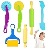Knete Zubehör,6-Teilig Knetwerkzeug,Knete ab 2 Jahre,Play Werkzeug Knetset set Knet,für Kinder Knetzubehör Knetä Jahr,Jahren Kneten Werkzeuge,Kinderknete Formen Plastilin ​DIY Kinderknetekinderknete