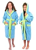 Betz Frottee Kapuzen Kinder Bademantel Dover 100% Baumwolle Größe 146/152 blau/grün
