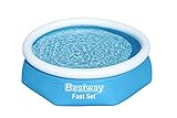 Bestway 2,4 m x 61 cm Fast Set Pool | Aufblasbarer oberirdischer Pool mit Filterpumpe