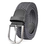 TANGCHAO Stoffgürtel Stretchgürtel Elastik Flechtgürtel Geflochtener und Elastischer Dehnbarer Gürtel für Damen und Herren Breite 3.3cm HUI-120cm