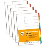 perfect line Ordner-Register DIN-A4, 10-teilig, 5er Set, Karton, Made in Germany, Blauer Engel zertifizert