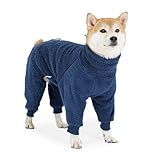 Verdickter Fleece-Hundemantel, Ganzkörper-Wickelung, vierbeinig, Haustiermantel für aktive Haustiere, Outdoor, Actvity, Rassen, Innenbereich, Zuhause, Pyjama, vierbeiniger Hunde-Pyjama