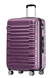 BEIBYE 2088 Zwillingsrollen Reisekoffer Koffer Trolleys Hartschale M-L-XL-Set (Violett, M)