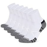 CLOSEMATE Sneaker Socken Herren Kurze Sportsocken Baumwollsocken Arbeitssocken Work Socken Halbsocken Laufsocken Men Quarter Running Socks 43-46 6Weiß L