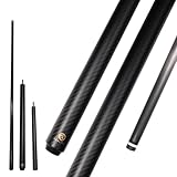 OKHEALING Carbon Fibre Billardqueue, 147cm, 12.9mm, für Amateur und Profi Billardspieler (mit Handschuhen und Aufbewahrungstasche) (E3-Matt)