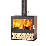 Kaminofen Holzofen mit Sichtfenster,Kaminofen Holz Holzofen,Die Heizfläche kann bis zu 220 Quadratfuß erreichen
