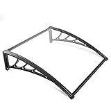 Windows and Doors Awning Sturdy Polycarbonate Door Window Awning Ideal for Rain Snow and UV Protection 100x100cm Front Door Awning Outdoor Awning (Color : Clear Size : 100x100x28cm)
