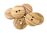 BOTIBOTON - 50 Olivenholzknöpfe - 2 Löcher - WENDBAR (10, 12, 15, 18, 20 und 25 mm) - Nähzubehör - Hergestellt und versandt aus SPANIEN (18 mm)