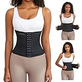 RICKMASK Waist Trainer Damen Fitness Waisttrainer, Bauchweggürtel Gürtel Verstellbarer,Korsett Damen Bauchweg Waisttrainer Taillenformer (Übergröße, Schwarz, M)