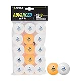JOOLA 44206 Tischtennisbälle 3 Sterne Training Advanced 40+ mm Durchmesser Premium Tischtennis Bälle, weiß/orange, 15 Stück