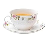 SnamicE Kaffeetasse, Teetassen, Kaffeetasse* Keramik-Kaffeetassen-Set, Teeservice, Keramik-Teetasse und Untertassenlöffel-Set, Haushaltskaffeetasse, geeignete Kapazität Porzellan und Kaffee,