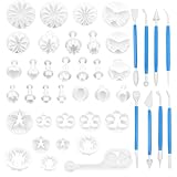 LHOEST 42 Stück Fondant Ausstecher Schneeflocke für Weihnachten, Fondant Rose Blume Formen Set mit Zubehör, Ausstechformen Modellierwerkzeug Fondant für DIY Essbare Blüten Backen Torten Deko