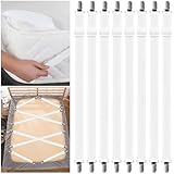 Farerkass 8 Stück Bettlakenspanner, Elastische Betttuchspanner Verstellbare, (35cm -130cm) Elastische Bettlakenspanner, Lakenspanner Mit Metallclips für Bettlaken, Matratze, Bügelbrett Oder Sofa