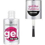 essence extreme GEL top coat, Überlack, Nr. 01, Transparent, langanhaltend, glättend, schützend, glänzend, vegan, ohne Mikroplastikpartikel, ohne Konservierungsstoffe, ohne Parfüm, 1er Pack (8ml)