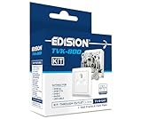 EDISION Antennendose Sat TVK-800 Kit: Durchgangsdose TV-R-SAT unterputz/aufputz 3-Loch inkl. Abdeckung und Aufputz-Rahmen, DVB-S2, Unicable, DVB-T/T2, DVB-C, Radio, FM, DAB+, DC-Pass, 3 Ausgänge
