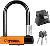 Kryptonite Evolution Mini-5 Bügelschloss - Sicherheitsgrad 7/10, robustes Anti-Diebstahl Fahrradschloss mit Transporthalterung, und 3 Schlüsseln - 8,3 x 14 cm