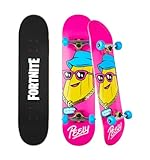 Fortnite Skateboard mit aufgedrucktem grafischem Griffband Ideal für Kinder und Jugendliche, Cruiser-Skateboard mit ABEC 5-Kugellagern, langlebiges Deck, Glatte Räder