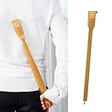 qwss Holzmassagegerät Rückenkratzer Hilfe Stick Manuelles Rückenmassagegerät mit langem Griff für Nacken Rücken Schulter Massage Körper Entspannung