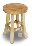 mgc24 Teakholz-Pflanzenhocker - Stabiler 4-Bein Blumenständer aus Massivholz, handgefertigt aus Echtholz, vielseitig & pflegeleicht, vormontiert - Perfekt für Wohnzimmer, Garten, Deko - 22cm x 17cm