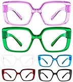 Eyekepper Blau Licht Block Lesebrille Frauen Metalless Screwless Federscharniere 6 Pack Damen Computer Readers