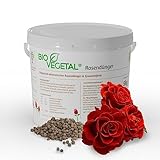 BioVegetal organisch-mineralischer Rosendünger mit Guano und natürlicher Langzeitwirkung durch Fixierung der Nährstoffe durch Ton-Humus-Komplex, 5 kg Eimer