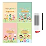 Generisch 4er-Pack Übungsnotizbuch, Spanisch Lernen Anfänger, Spanisches Übungsnotizbuch Mit Magischem, Stift Und Griff, Übungsnotizbuch, Spanisches Magisches Kalligraphie-Notizbuch Für Verschwindet