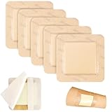 5 Stück Silikonschaumverband 7,5cm x 7,5cm (4,5cm x 4,5cm Wundkissen), Silikonkleber Schaumstoffverband, Selbstklebender Wundverband, Wasserdichter Wundpflaster, für Dekubitus, Verbrennungen, Blasen