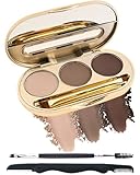 3 Colour Eyebrow Powder, Waterproof Long Lasting Eyebrow, Multipurpose Augenbrauen Farbe, Fine Powder, for Natural Looking Eyebrows All Day,with Mirror Augenbrauenpinsel and Razor Set-01