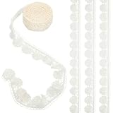 WEBEEDY 15 Yard Besticktes Spitzenband 5.9cm Zierleiste Mit Geschwungener Kante Für DIY Bastelarbeiten Beim Nähen Hochzeitskleidzubehör Geschenkpapier Vorhänge Hüte Wohnkultur Beige
