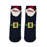 Generisch Weihnachtssocken für Damen Socken Süße mittelgroße Röhrensocken (Black, One Size)