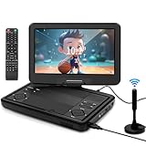 KCR Tragbarer TV/DVD-Player mit 12,5 Zoll (31,8 cm) – 25,7 cm (10,1 Zoll) HD-Bildschirm, digitaler Tuner/HDMI/USB/AV, eingebauter wiederaufladbarer Akku, Lautsprecher mit hoher Lautstärke – perfekt