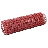 LAPOOH Drahtzaun Stahl mit PVC-Beschichtung 10x0,5 m Rot, Maschendrahtzaun, Gartenzaun, Hühnerzaun, Hundezaun, Hasendraht, Draht Zaun - 143669