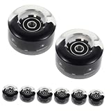 YARNOW 8 Stück Leuchtende Skate Räder LED Outdoor Skates Quad Rollenräder Outdoor Rollenräder Indoor Leuchträder Rollschuh Lager Leuchtlager Schwarz