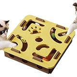 Mxshc Katzen-Puzzle-Spielzeug - Interaktives Katzenspielzeug,Klingellabyrinth Tunnel Kratzbrett Für Zahnung Geistige Stimulation Bewegung Kleine Katzen Kätzchen